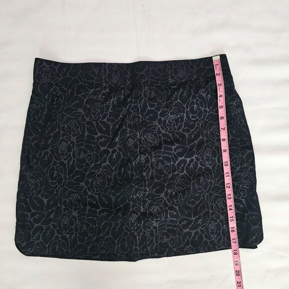 ORVIS Black Rose Embossed Print Mesh Inner Shorts Pull-On Travel Skort Size L - Picture 15 of 15